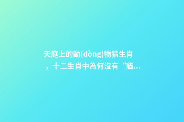 天庭上的動(dòng)物猜生肖，十二生肖中為何沒有“貓”這一屬相